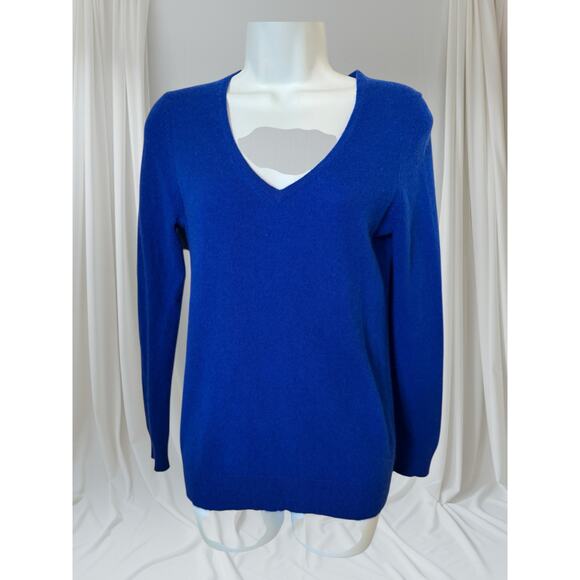 Charter Club Luxury 100% Cashmere V-Neck Sweater Blue Women’s Small Soft Knit - Picture 1 of 8